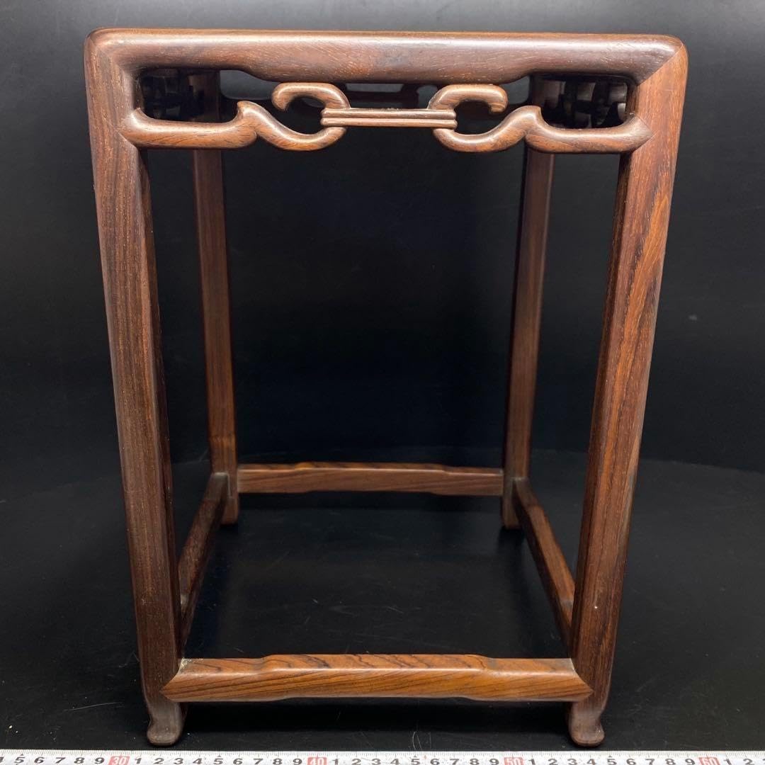 極上手 唐木 細工 花台 高さ34.7㎝ トヒチサ 東な6-12152F GMIH95B○